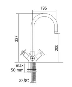 disegno di istallazione rubinetto